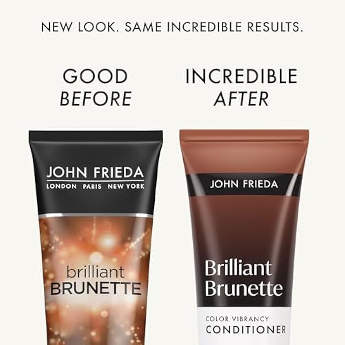 John Frieda Brilliant Brunette Multi-Tone Revealing Color Protecting Conditioner, for maintaining Color Treated Hair, Anti-Fade Conditioner, 8.45 oz, with Sweet Almond Oil and Crushed Pearls - Image 2